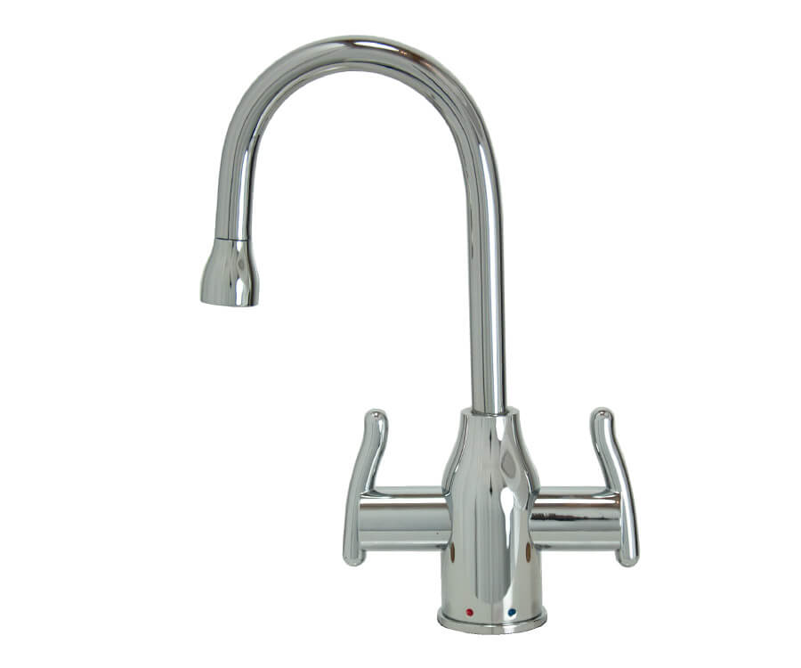 Hot & Cold Water Faucet with Modern Curved Body & Handles