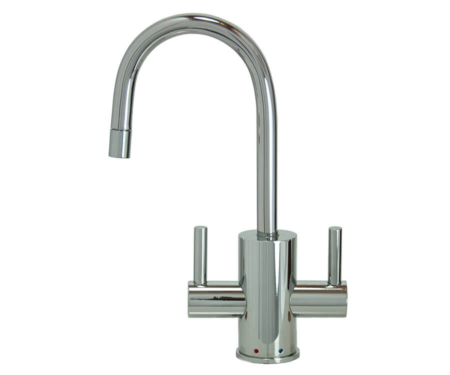 Hot & Cold Water Faucet with Contemporary Round Body & Handles