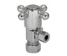 Brass Cross Handle with 1/4 Turn Ceramic Disc Cartridge Valve - Lead Free - Angle (1/2" Compression)