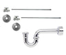 Lavatory Supply Kit - Brass Oval Handle with 1/4 Turn Ball Valve (MT410-NL) - Straight, P-Trap 1-1/2"