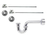 Lavatory Supply Kit - Brass Oval Handle with 1/4 Turn Ball Valve (MT410-NL) - Straight, P-Trap 1-1/4"