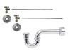 Lavatory Supply Kit - Brass Cross Handle with 1/4 Turn Ball Valve (MT621-NL) - Angle, P-Trap 1-1/4"