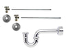 Lavatory Supply Kit - Brass Cross Handle with 1/4 Turn Ball Valve (MT621-NL) - Angle, P-Trap 1-1/2"