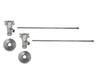 Lavatory Supply Kit - Brass Cross Handle with 1/4 Turn Ceramic Disc Cartridge Valve (MT4003X-NL) - Angle, No Trap