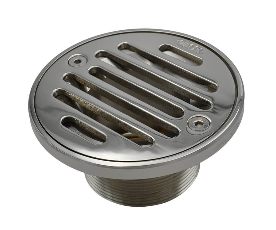 4" Round Solid Nickel Bronze Plated Grid Shower Drain
