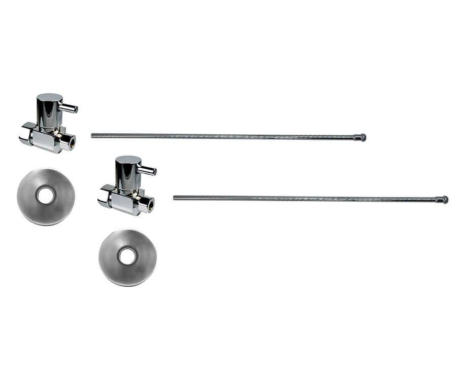 Lavatory Supply Kit - Contemporary Lever Handle with 1/4 Turn Ceramic Disc Cartridge Valve (MT5120L-NL) - Straight, No Trap