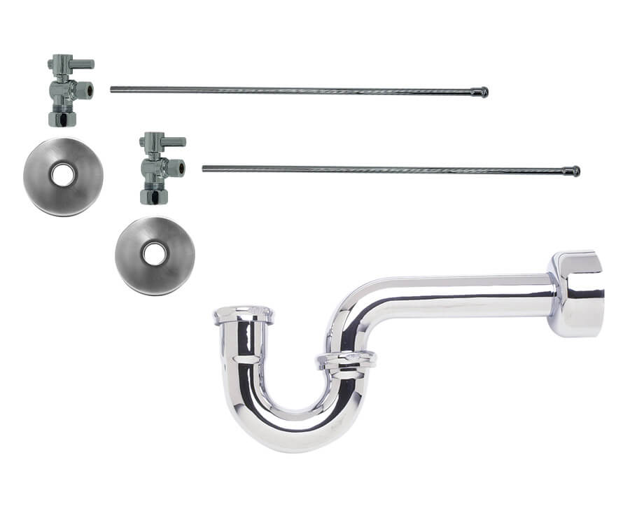 Lavatory Supply Kit - Mini Lever Handle with 1/4 Turn Ball Valve (MT521-NL) - Angle, P-Trap 1-1/2"