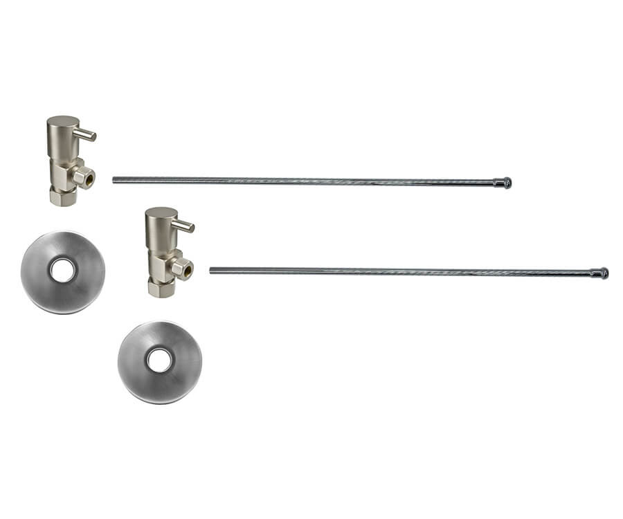 Lavatory Supply Kit - Contemporary Lever Handle with 1/4 Turn Ceramic Disc Cartridge Valve (MT5003L-NL) - Angle, No Trap