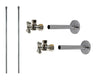 Lavatory Supply Kit - Brass Cross Handle with 1/4 Turn Ball Valve (MT621-NL) - Angle, Cover Tubes, No Trap