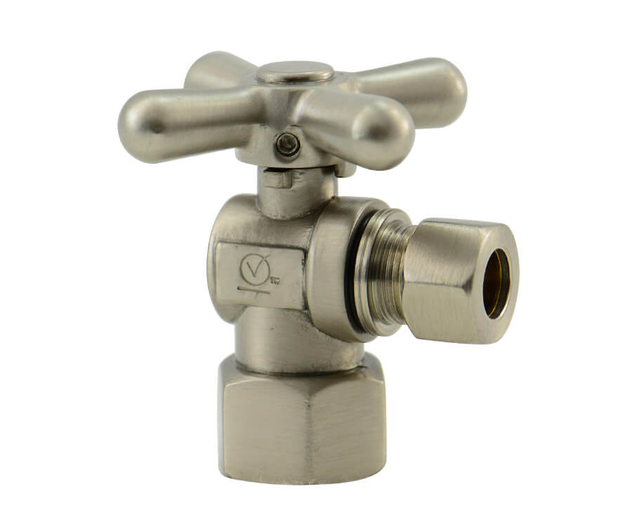 Brass Cross Handle with 1/4 Turn Ball Valve - Lead Free - Angle (1/2" Female IPS)