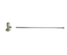Toilet Supply Kit - Contemporary Round Handle with 1/4 Turn Ceramic Disc Cartridge Valve (MT6004-NL) - Angle, Flat Head Riser