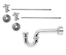 Lavatory Supply Kit - Brass Cross Handle with 1/4 Turn Ceramic Disc Cartridge Valve (MT4003X-NL) - Angle, P-Trap 1-1/4"