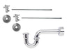 Lavatory Supply Kit - Brass Cross Handle with 1/4 Turn Ceramic Disc Cartridge Valve (MT4003X-NL) - Angle, P-Trap 1-1/2"