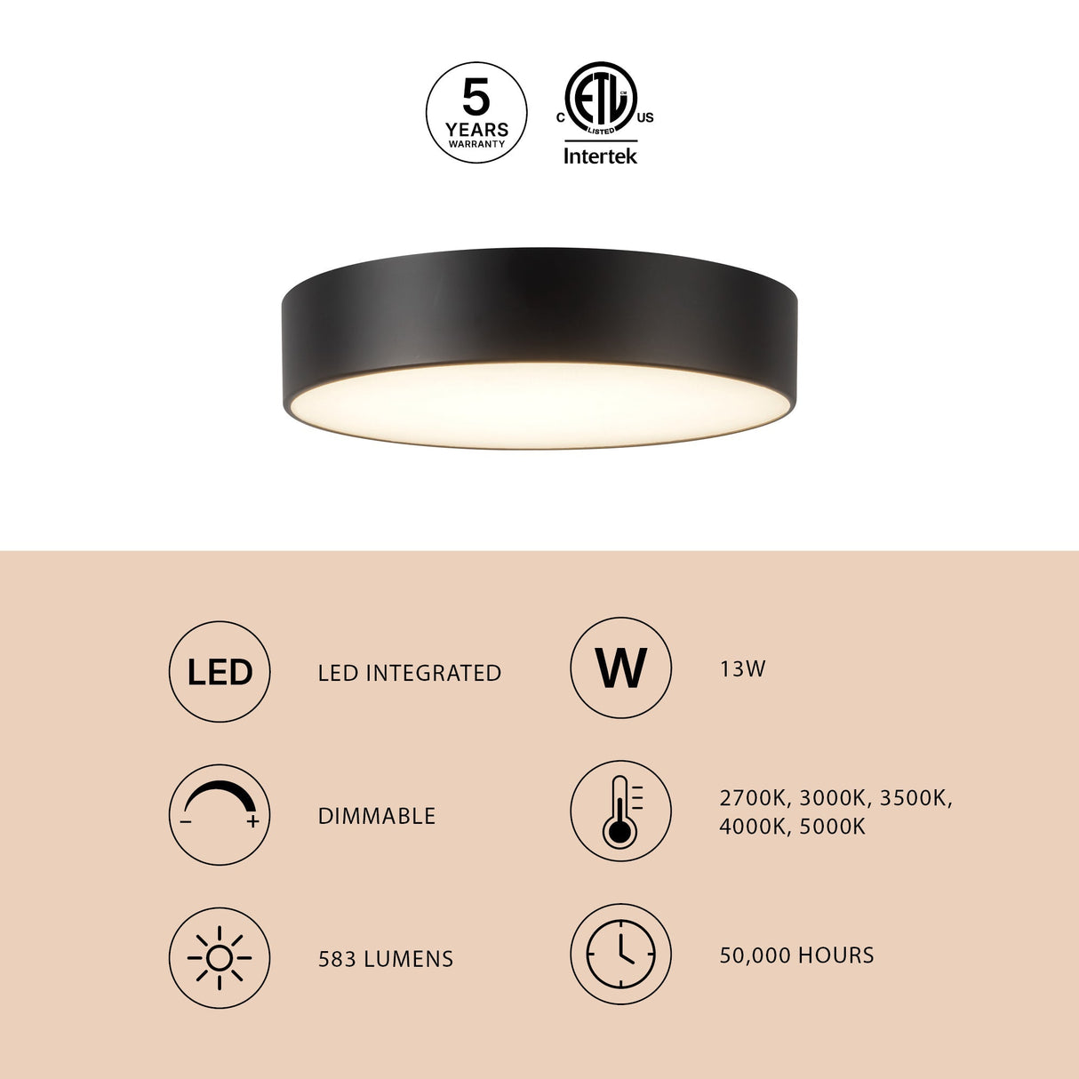 Kuzco Vibe Musa 6-in Flush Mount