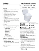 Nexus 1G -WASHLET + C2 Two-Piece Toilet - 1.0 GPF