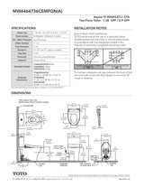 AquiaIV -WASHLET+ C2 Two-Piece Toilet - 1.28 GPF & 0.9 GPF - Universal Height - New