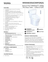 AquiaIV Arc -WASHLET+ C5 Two-Piece Toilet - 1.28 GPF & 0.9 GPF - New