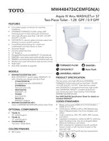 AquiaIV Arc -WASHLET+ S7 Two-Piece Toilet - 1.28 GPF & 0.9 GPF - Universal Height