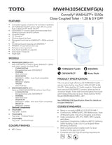 Connelly -WASHLET + C5 Two-Piece Toilet - 1.28 GPF & 0.9 GPF
