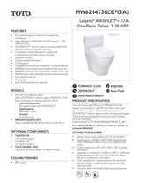 Legato -WASHLET + S7 One-Piece Toilet - 1.28 GPF