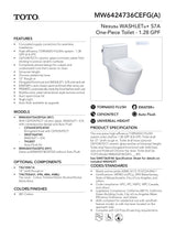 Nexus WASHLET + S7 One-Piece Toilet - 1.28 GPF