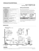 AquiaIV -WASHLET+ C2 One-Piece Toilet - 1.28 GPF & 0.9 GPF - New