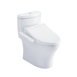 TOTO Aquia IV One-Piece Toilet, Dual Flush 1.28 & 0.8 GPF, Elongated, Skirted, WASHLET+ Connection, Cotton White