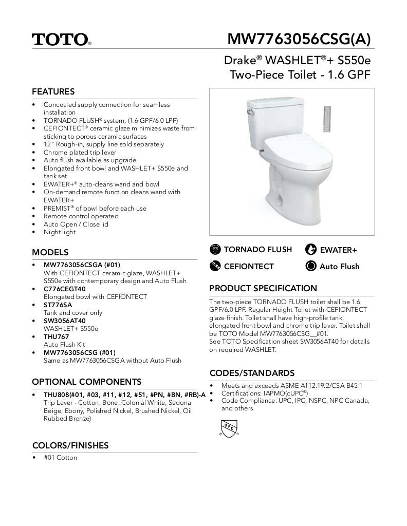 Drake WASHLET + C5 Two-Piece Toilet - 1.6 GPF