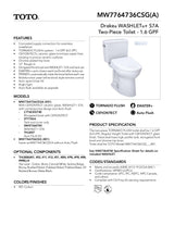 Drake WASHLET + S7A Two-Piece Toilet - 1.6 GPF