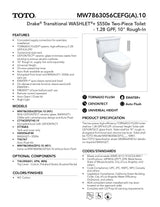 Drake TransitionalWASHLET + C2 Two-Piece Toilet - 1.28 GPF - Universal Height