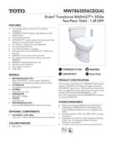 Drake TransitionalWASHLET + C5 Two-Piece Toilet - 1.28 GPF