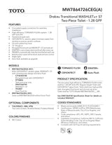 Drake TransitionalWASHLET + S7 Two-Piece Toilet - 1.28 GPF