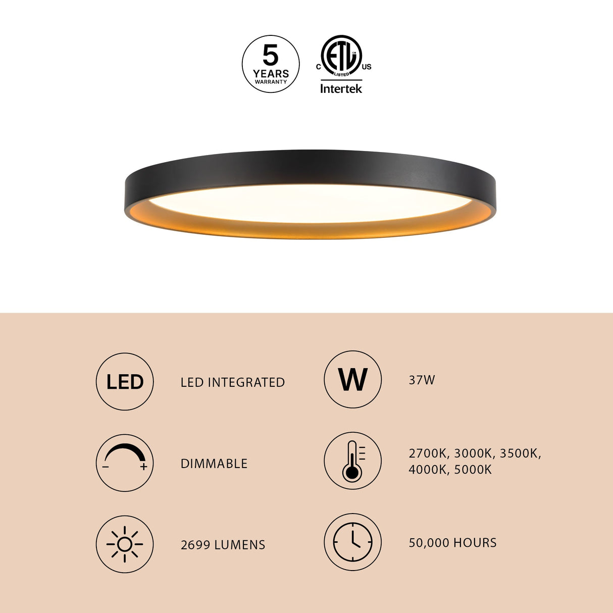 Kuzco Vibe Nix 15-in Flush Mount