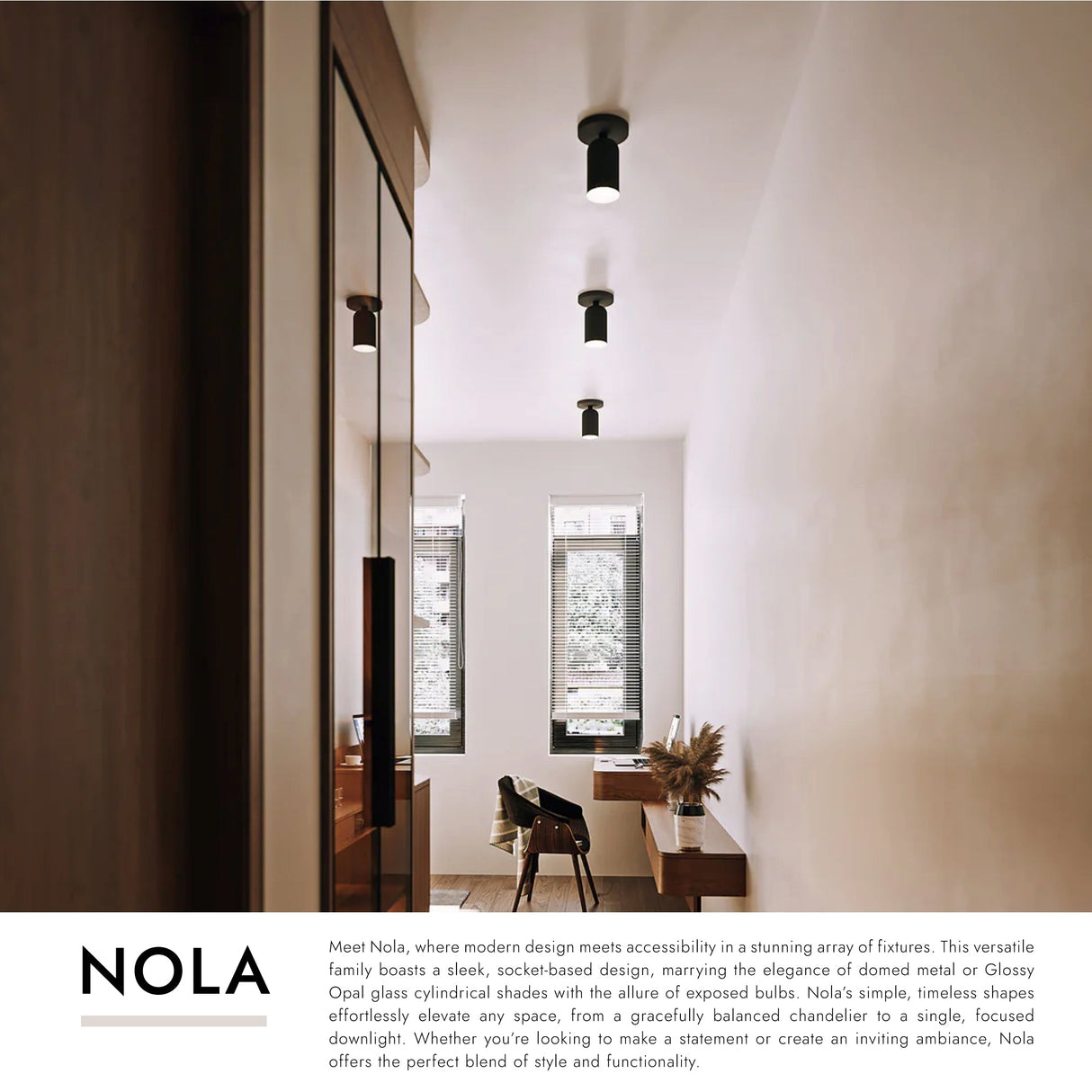 Kuzco Nola 4-in Semi-Flush Mount