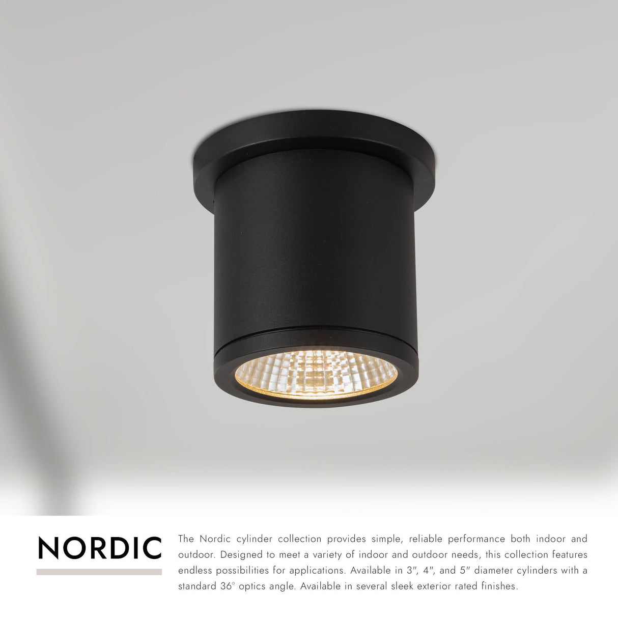 Kuzco Architectural Nordic 4-in (3-in Dia.) Exterior Ceiling