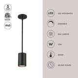 Kuzco Architectural Nordic 5-in (3-in Dia.) Exterior Pendant