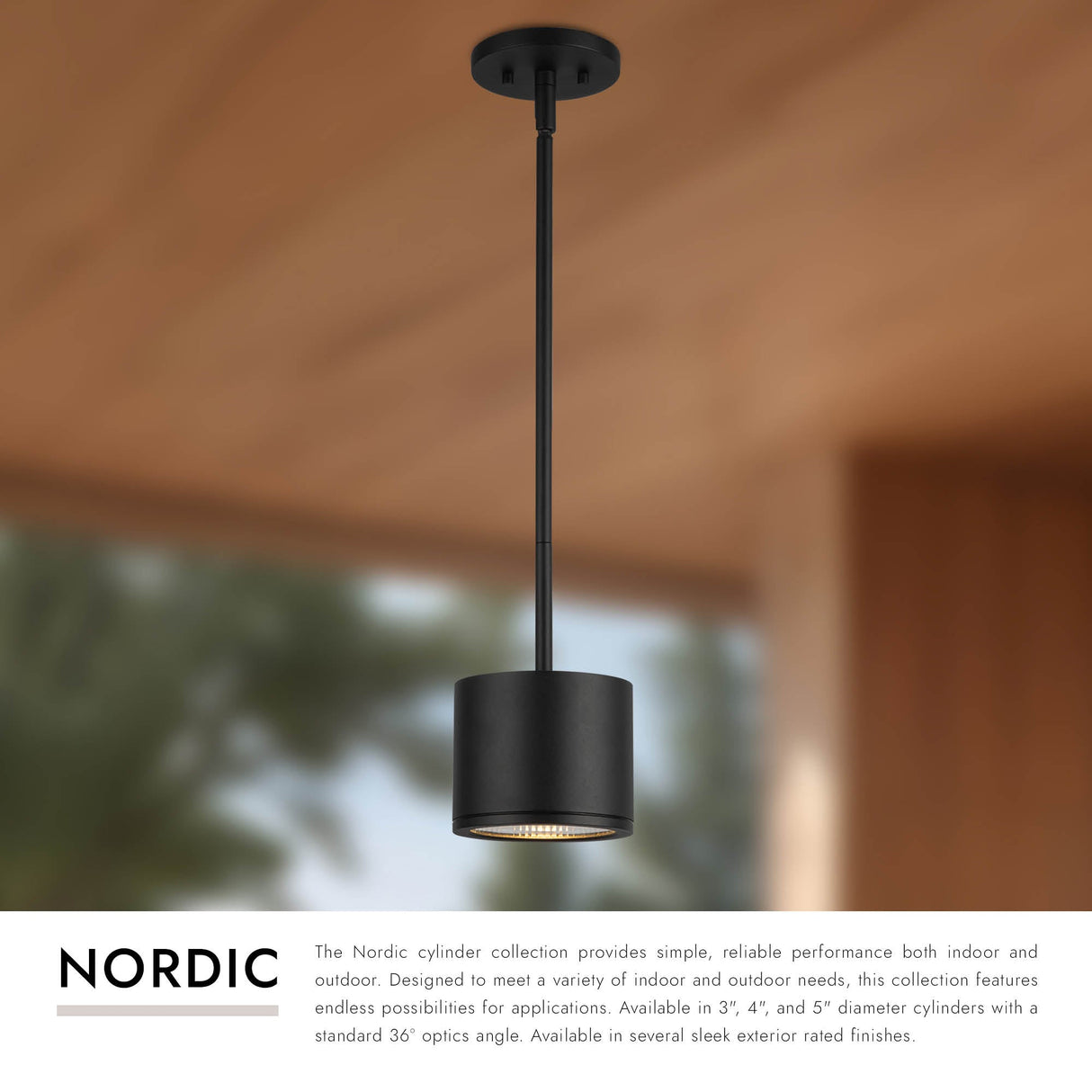 Kuzco Architectural Nordic 4-in (5-in Dia.) Exterior Pendant