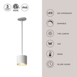 Kuzco Architectural Nordic 4-in (5-in Dia.) Exterior Pendant