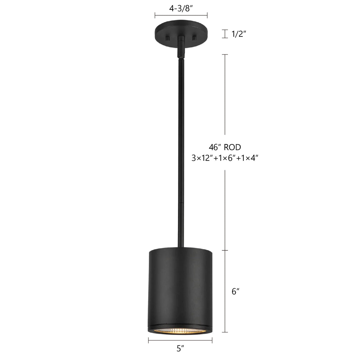 Kuzco Architectural Nordic 6-in (5-in Dia.) Exterior Pendant