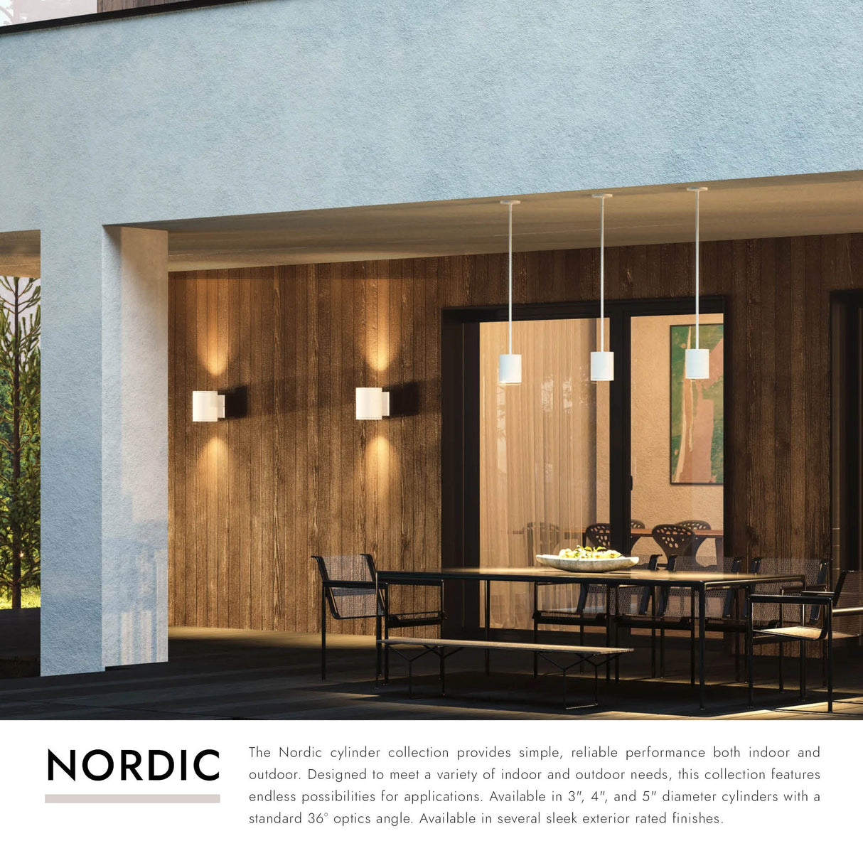 Kuzco Architectural Nordic 6-in (5-in Dia.) Exterior Pendant