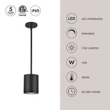 Kuzco Architectural Nordic 6-in (5-in Dia.) Exterior Pendant