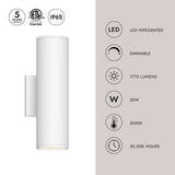 Kuzco Architectural Nordic 12-in (3-in Dia.) Exterior Wall
