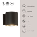 Kuzco Architectural Nordic 5-in (5-in Dia.) Exterior Wall