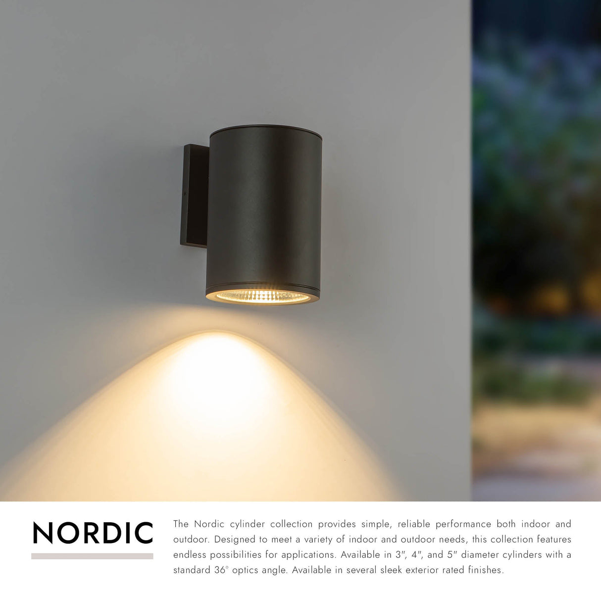 Kuzco Architectural Nordic 7-in (5-in Dia.) Exterior Wall