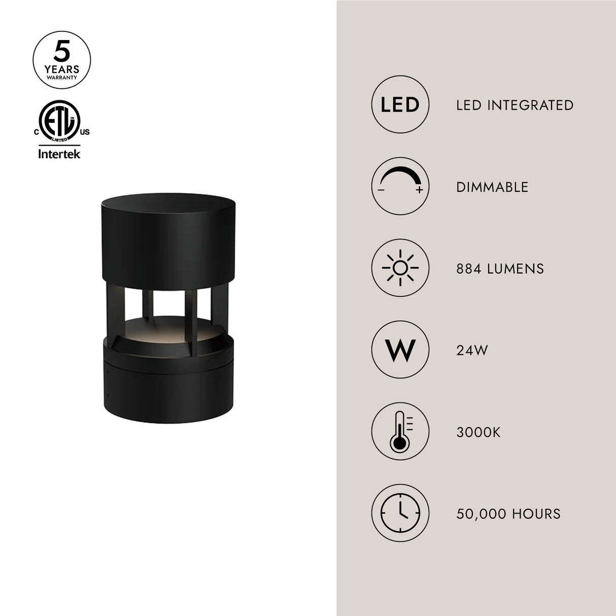 Kuzco Novato 10-in Exterior Bollard