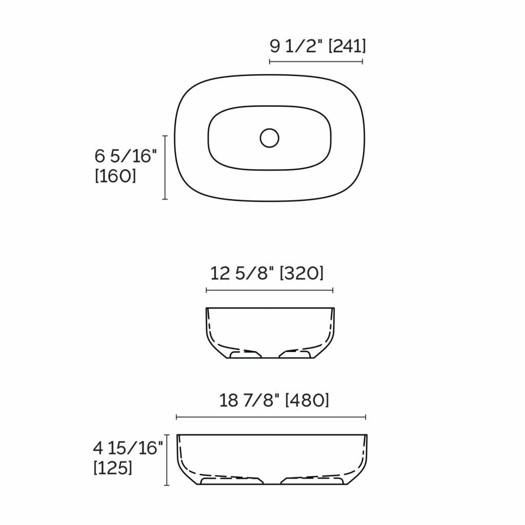 Onda Rectangular Countertop Basin
