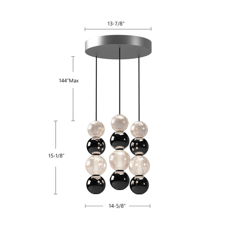 Alora Onyx 3 Head Multi Pendant