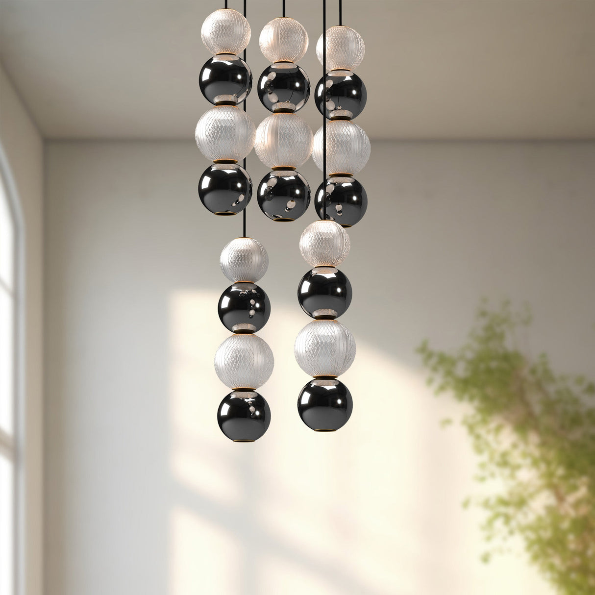 Alora Onyx 5 Head Multi Pendant