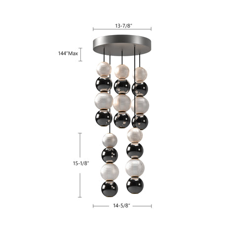 Alora Onyx 5 Head Multi Pendant