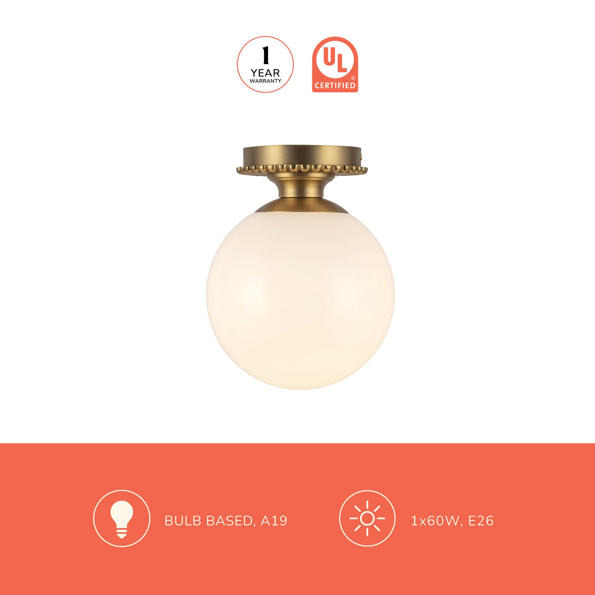 Alora Mood Otis 8-in Semi-Flush Mount